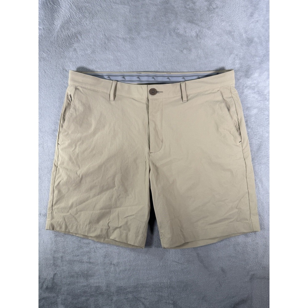 Tommy Bahama Shorts Men's 35 Beige Nylon Blend Ripstop Golf 8" Chino